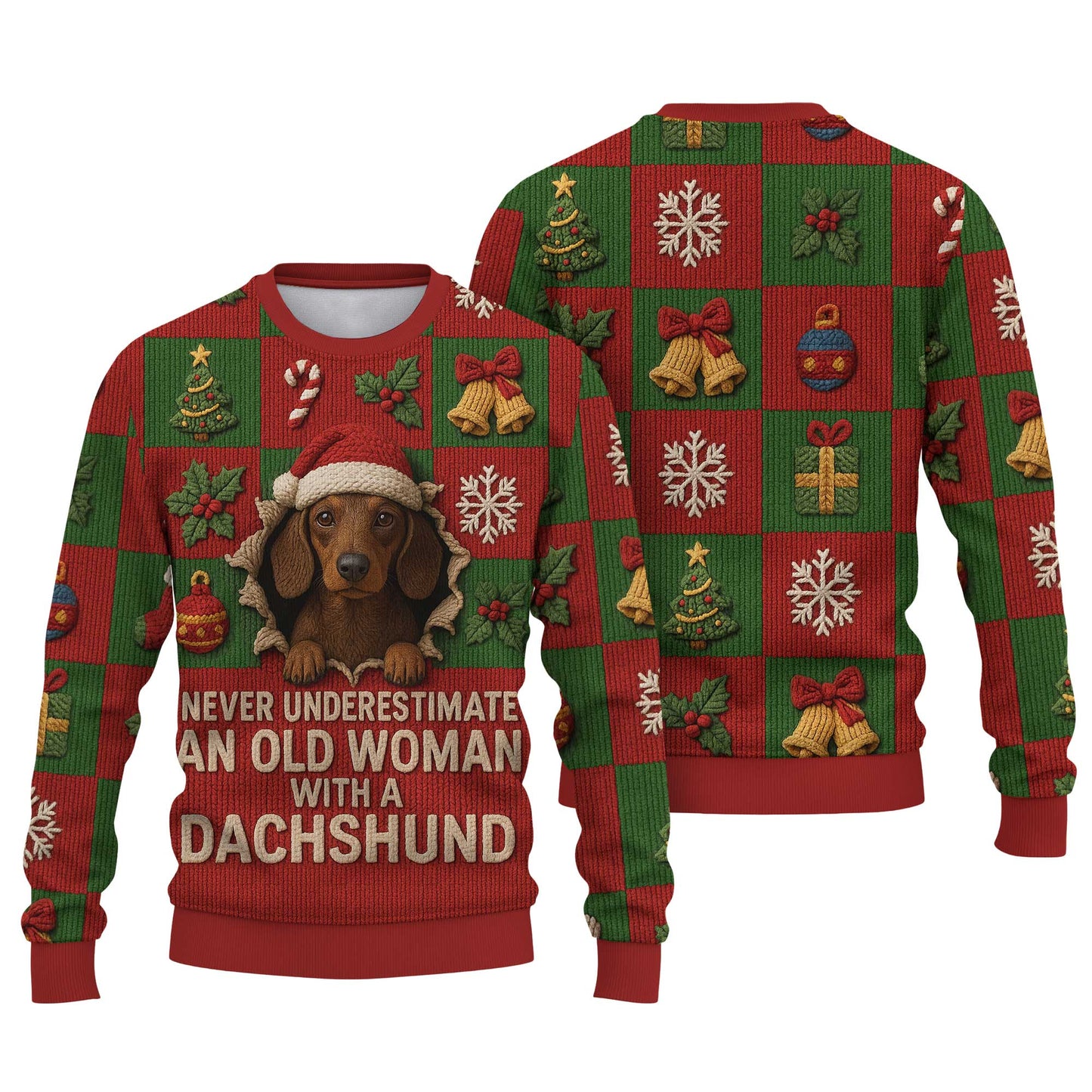 An Old Woman With A Dachshund, Dachshund Shirt Women's, Weiner Dog Tee, Pattern Polos For Spooky Season