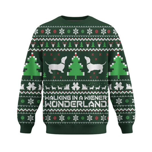 Walking In A Wiener Wonderland, Christmas Dachshund Shirt, Weiner Dog Shirts