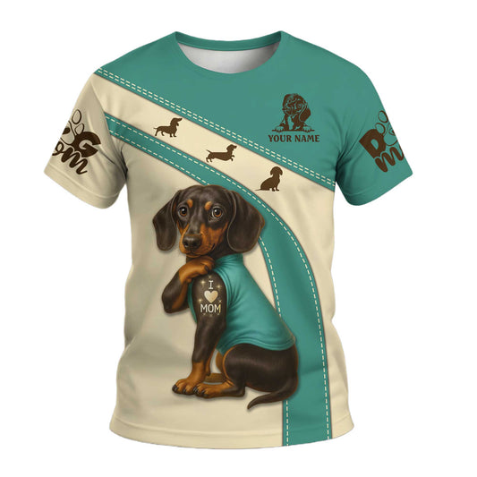 Weenie Dog Shirts, Dachshund T Shirt, Pattern Polos For Spooky Season Gift for Dog Mom - Custom Name Shirt