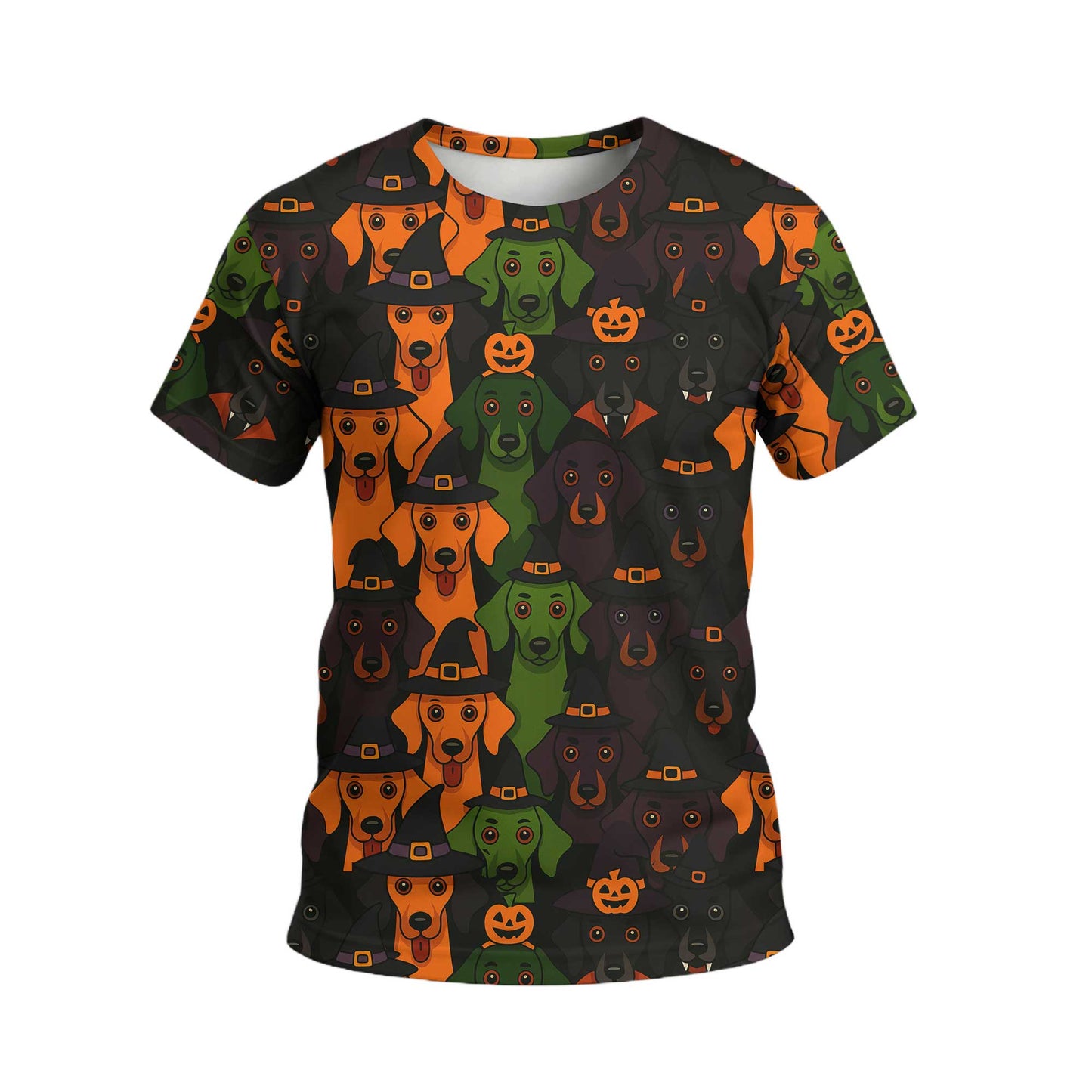 Weenie Dog Halloween With Witch Hat Print, Pattern Polos For Spooky Season, Dachshund Hoodie