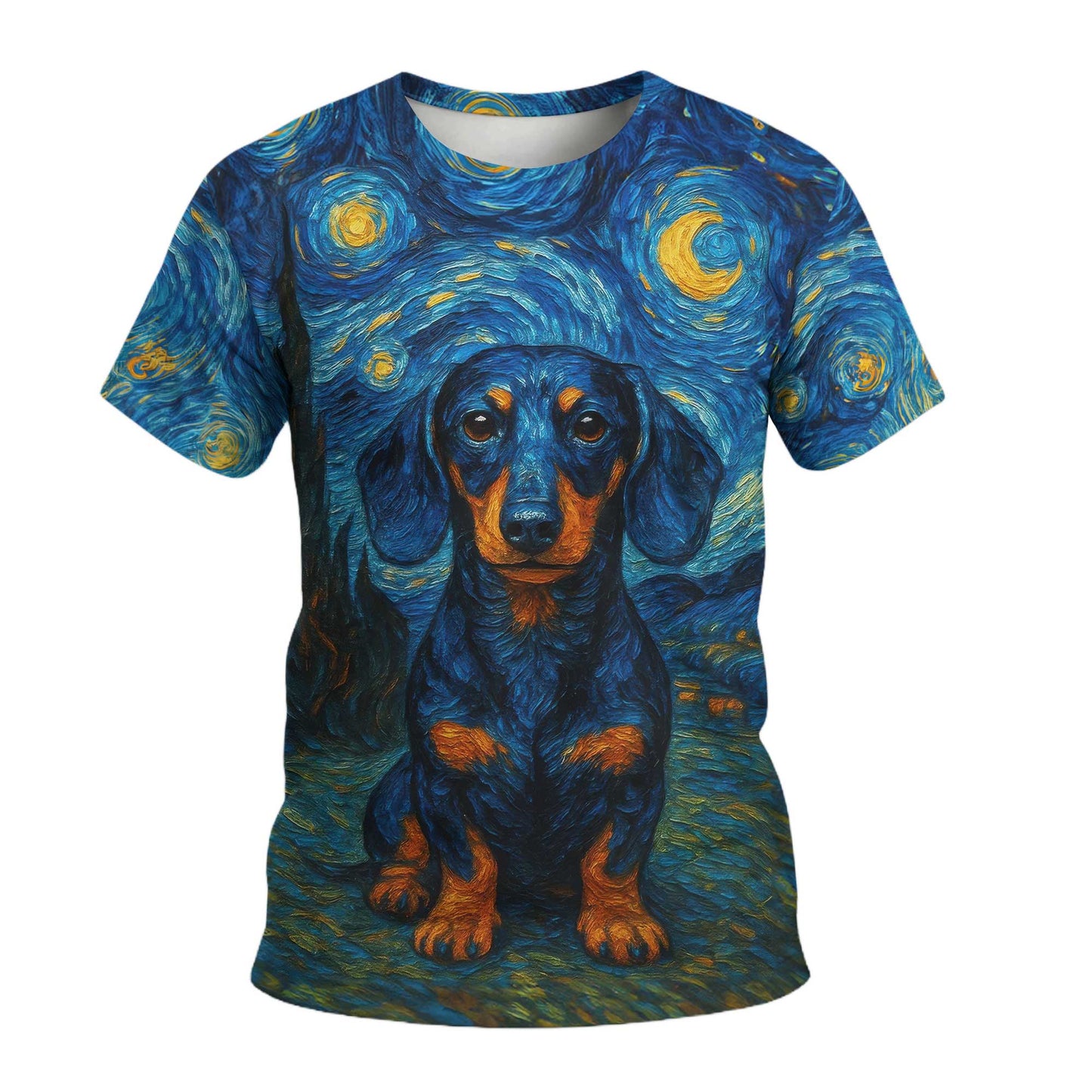 Dachshund Shirt, Weiner Dog Shirts, Van Gogh Starry Night Style