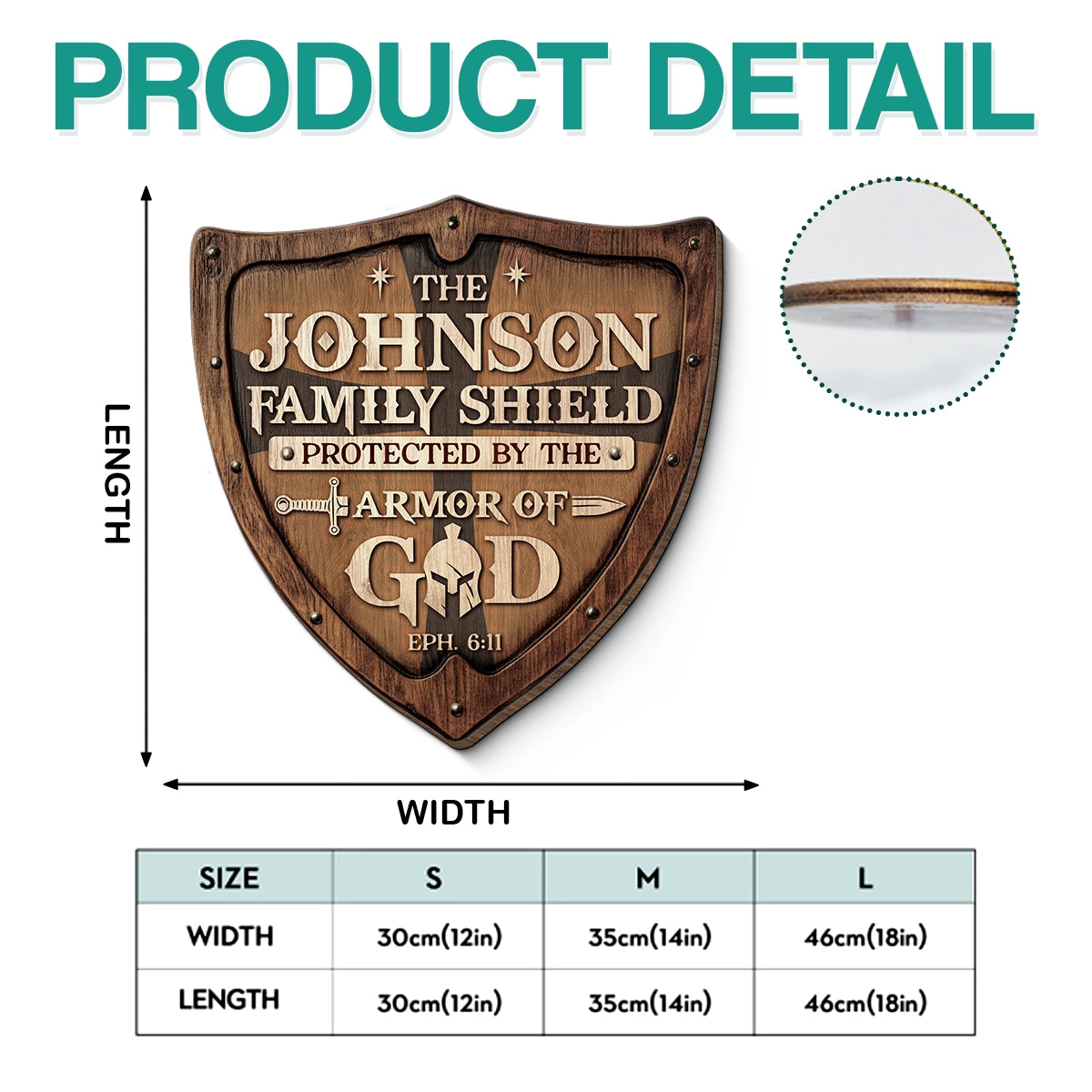 Family Shield Wall Decor - Protected By The Armor of God - Christian Home Sign - Personalized Shaped Wood Sign