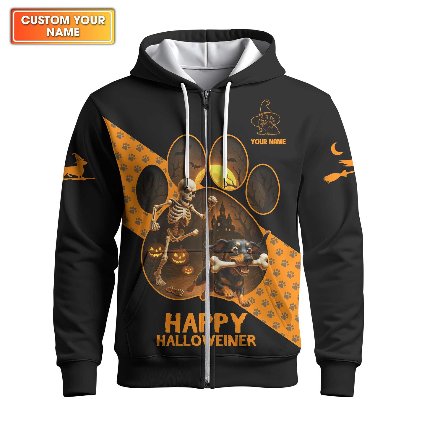 Happy Halloweiner, Dachshund Halloween Shirt, Wiener Dog T-Shirt, Custom Dog Lover Gift