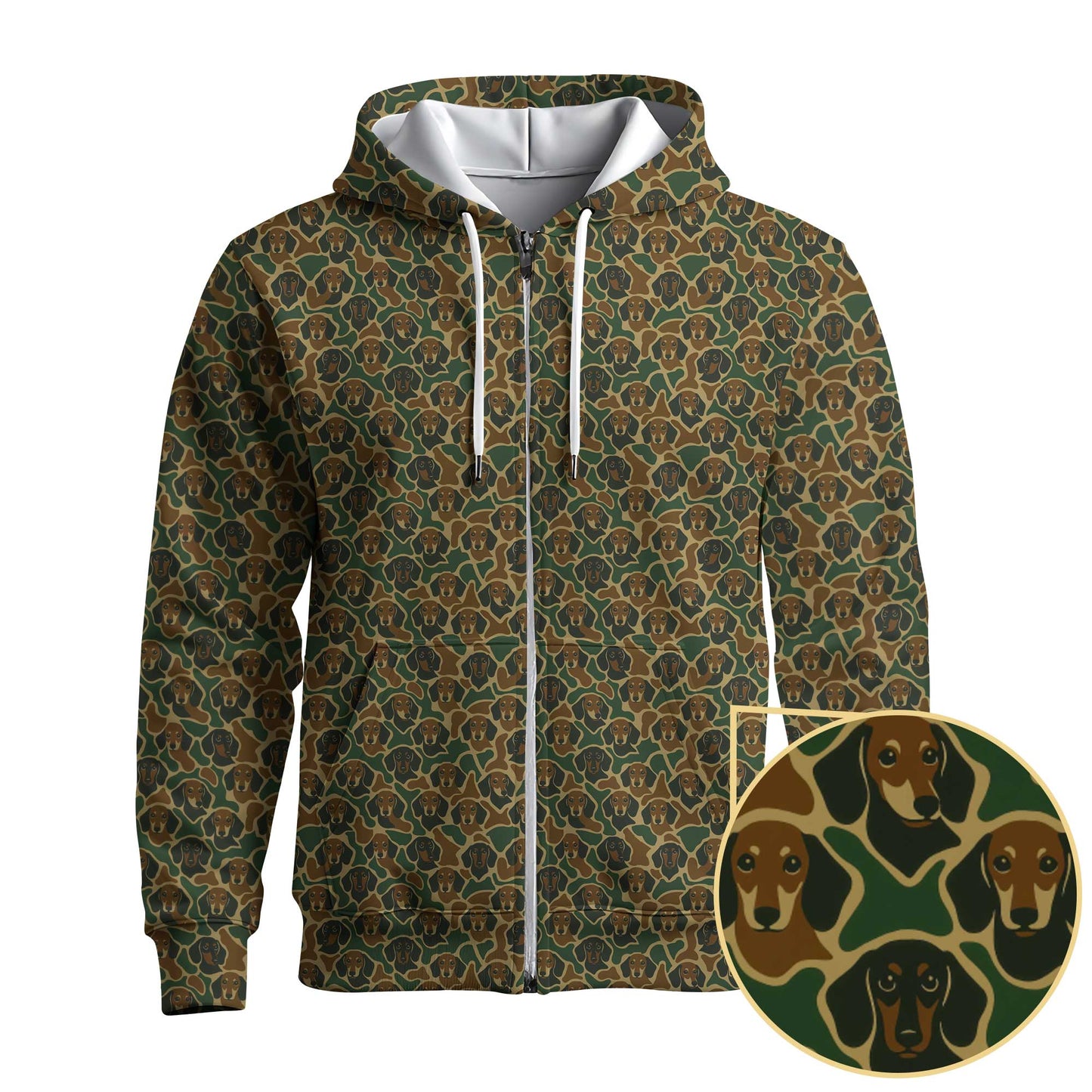 Camo Dachshund Pattern Polos , Weenie Dog Shirt, Dog Lover Gift