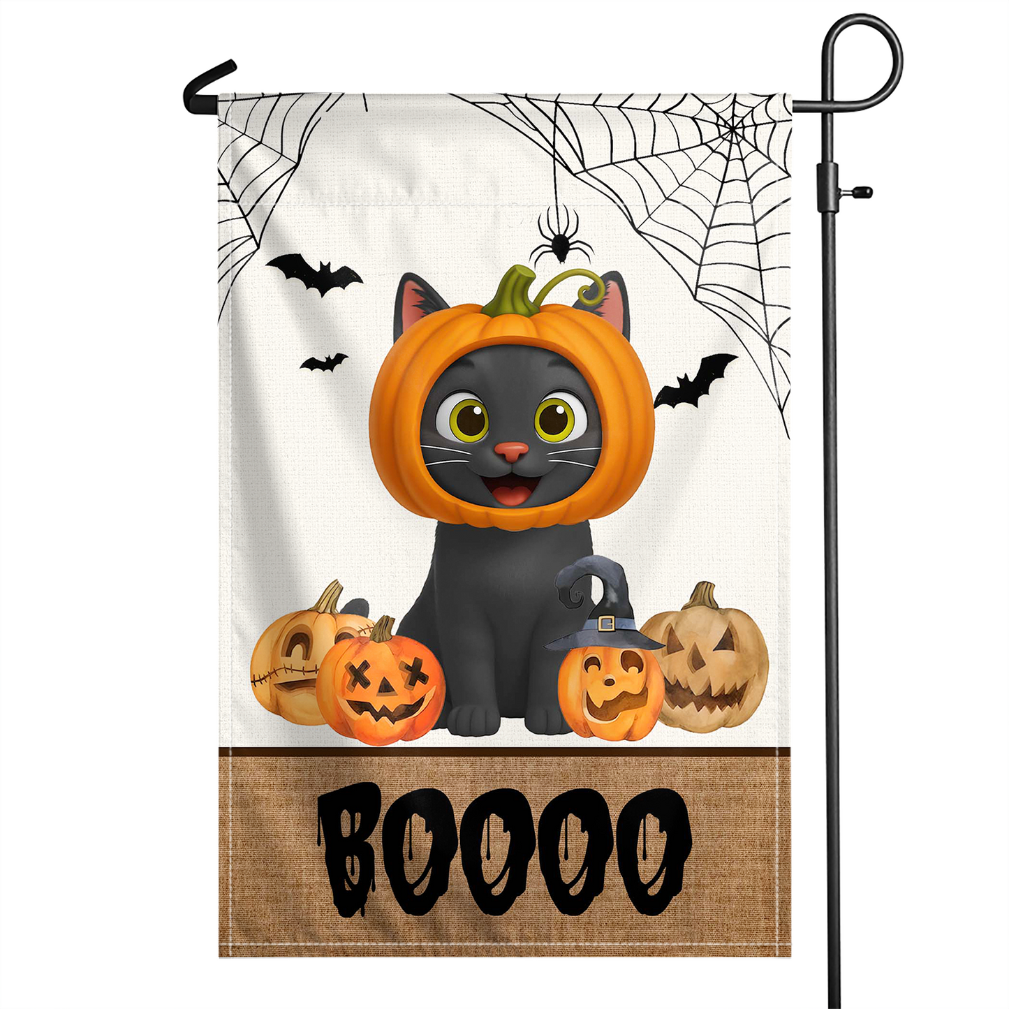 Custom Halloween Welcome - Cat Boo Yard Outdoor Decor - Personalized Flag
