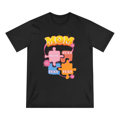 Custom Puzzle Mom T-Shirt – Personalized Organic Cotton Tee | Mother’s Day Gift