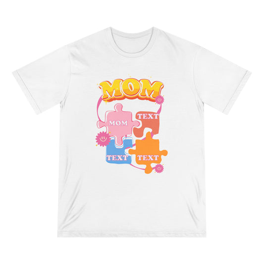 Custom Puzzle Mom T-Shirt – Personalized Organic Cotton Tee | Mother’s Day Gift