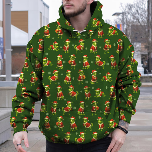 Funny Green Border Collie Christmas Hoodie, Cute Holiday Dog Sweatshirt, Xmas Gift for Border Collie Lovers