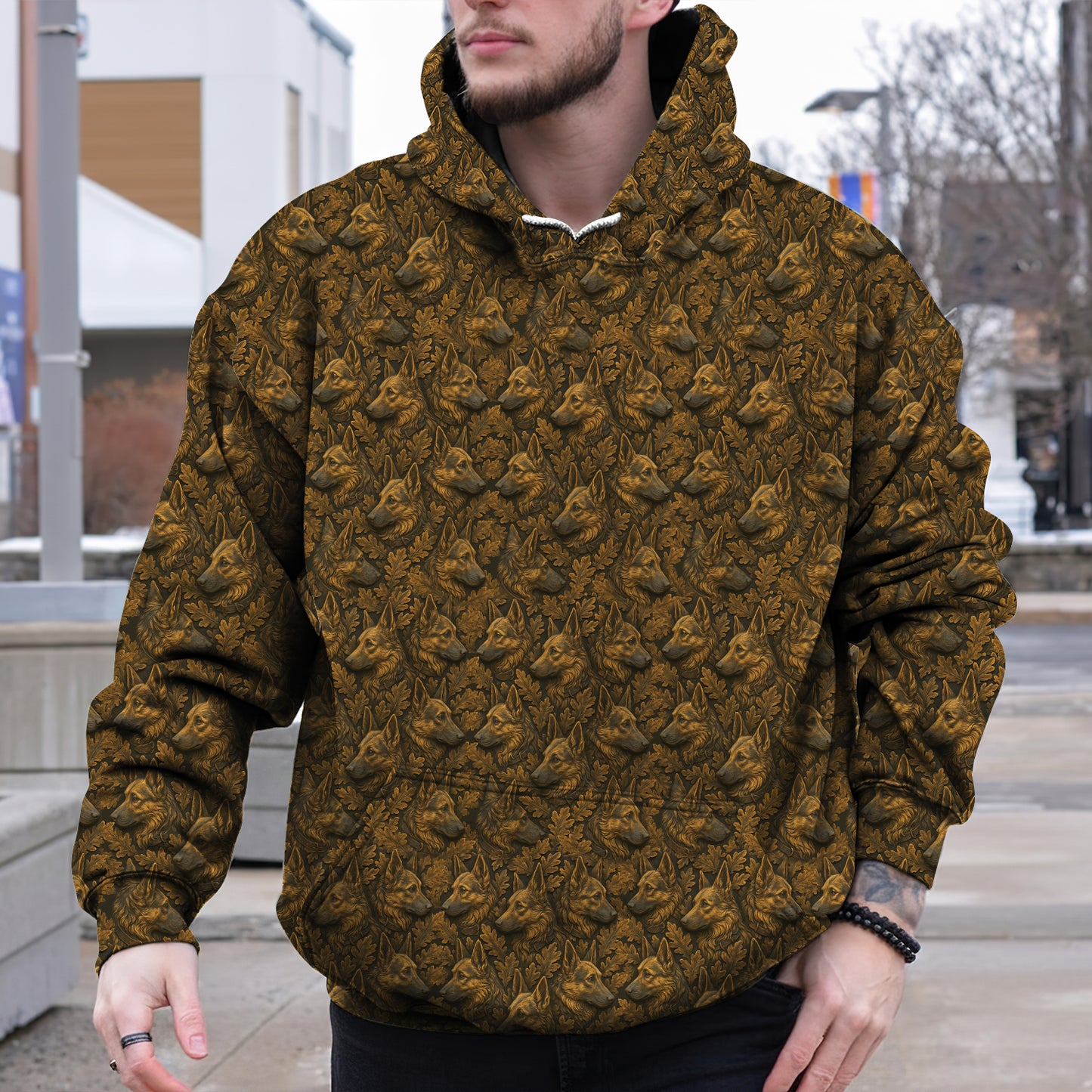 Funny German Shepherd Shirt, Shephard Pattern Hoodie, German Shepherd Ugly Sweater