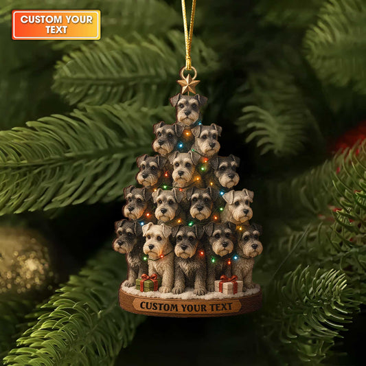 Personalized Schnauzer Christmas Ornament, Schnauzer Xmas Ornament With Custom Name, Dogs Christmas Ornament For Pet Lover
