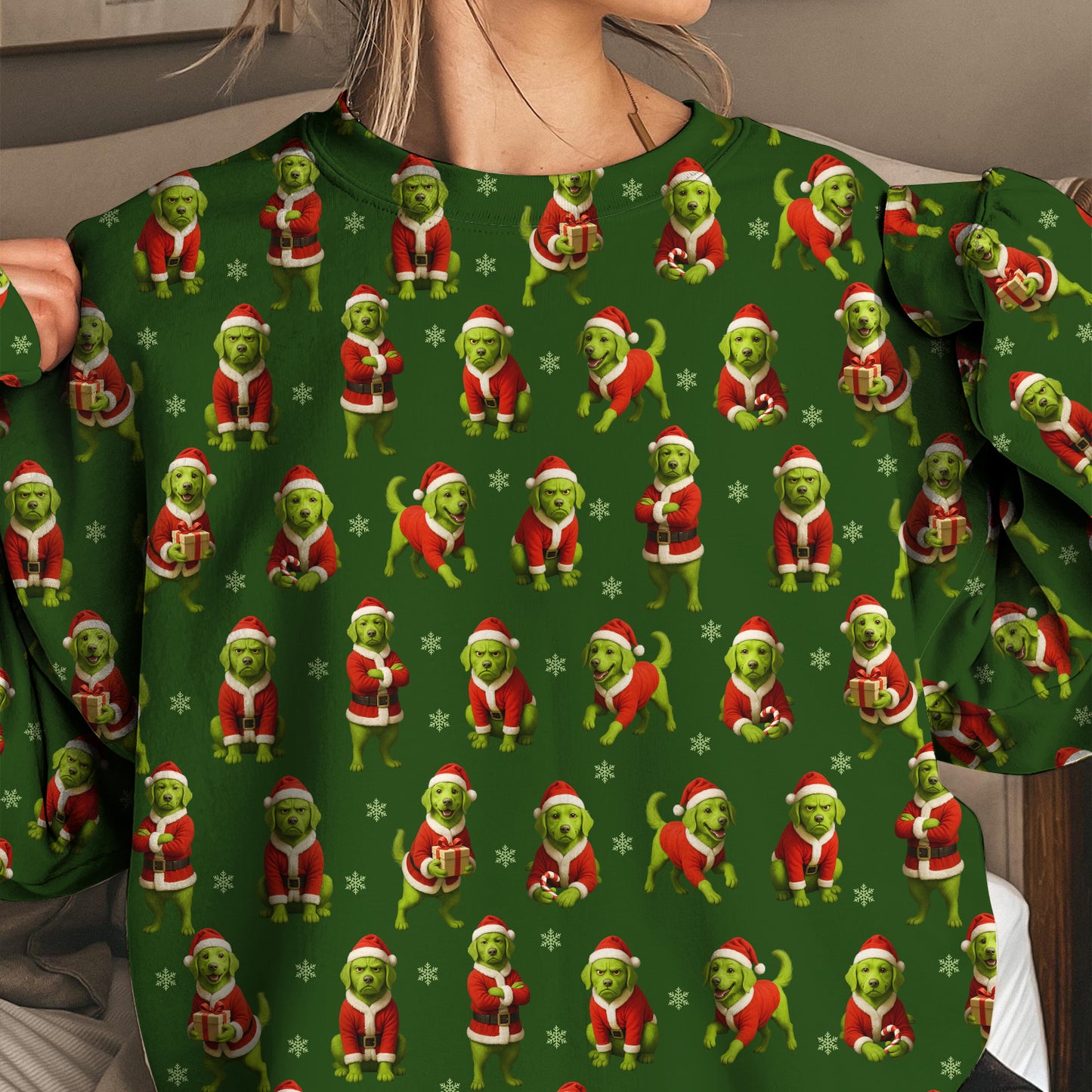 Funny Green Golden Retriever Christmas Shirt, Xmas Golden Retriever  Pattern Hoodie, Golden Retriever Christmas Shirt For Dog Lover