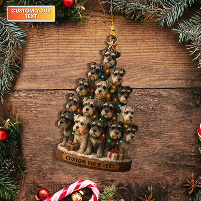 Personalized Schnauzer Christmas Ornament, Schnauzer Xmas Ornament With Custom Name, Dogs Christmas Ornament For Pet Lover