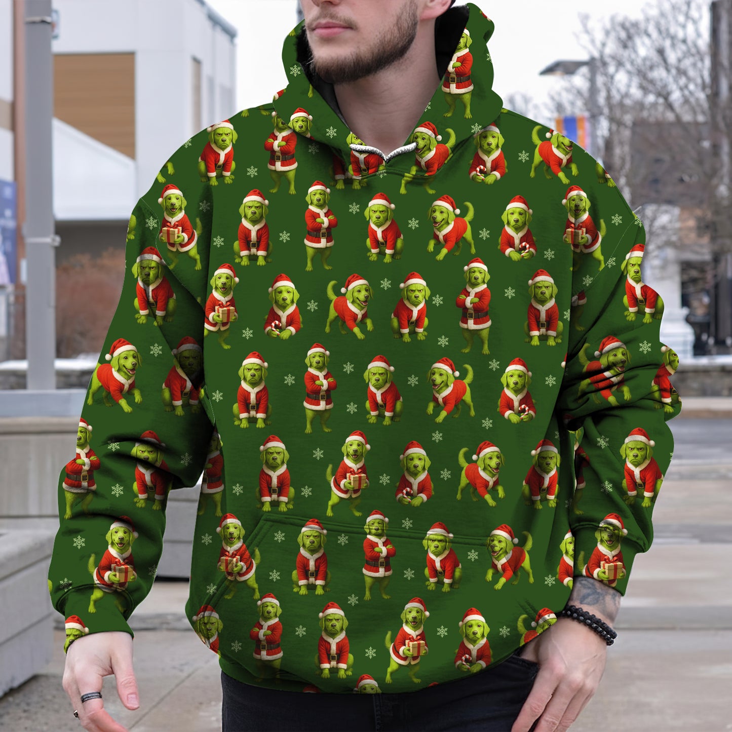 Funny Green Golden Retriever Christmas Shirt, Xmas Golden Retriever  Pattern Hoodie, Golden Retriever Christmas Shirt For Dog Lover
