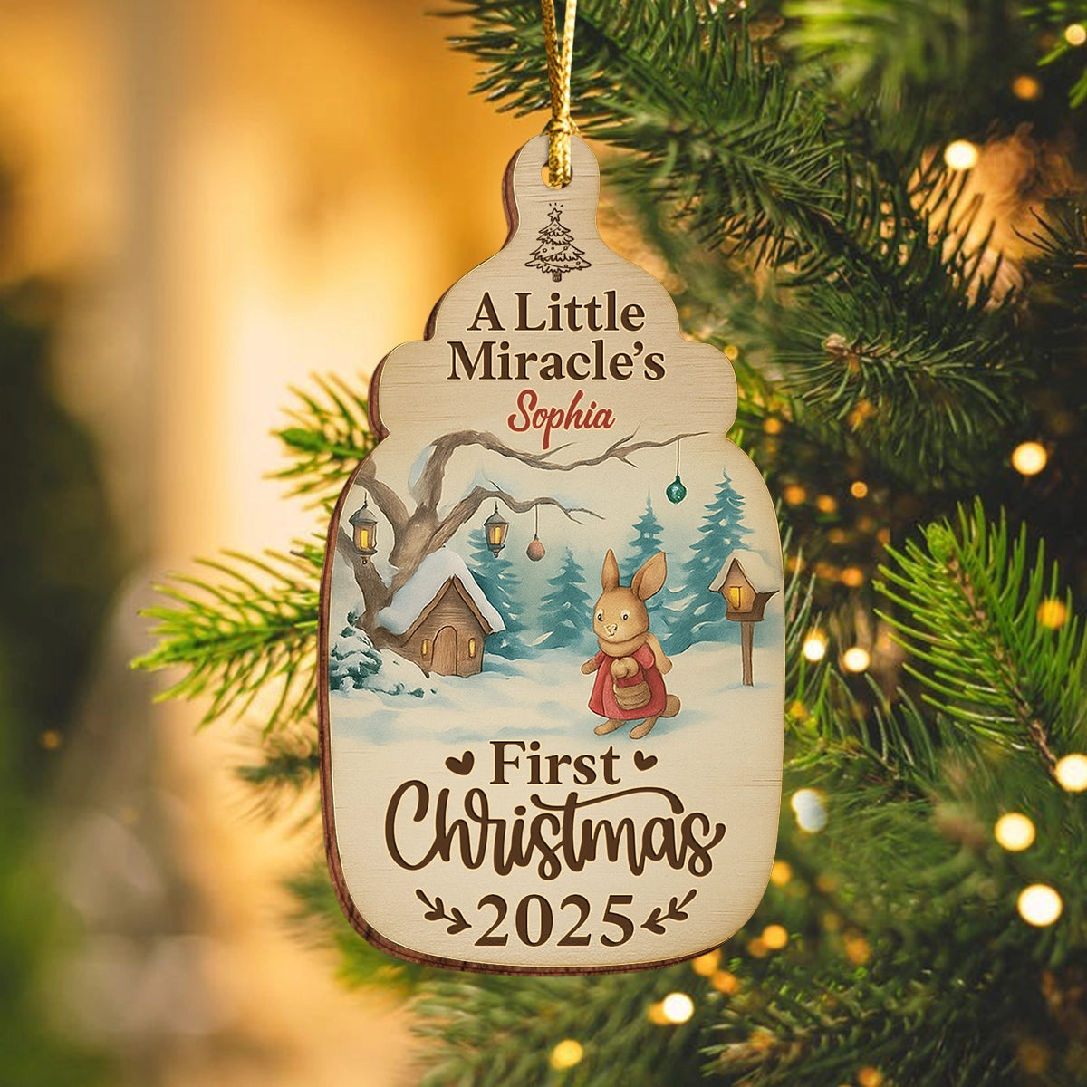 Baby’s First Christmas - Personalized Double-Sided Wooden Christmas Ornament-web4