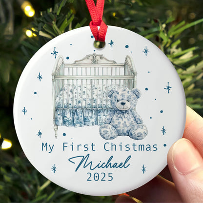 Baby’s First Christmas Ornament - Personalized Ceramic Holiday Decoration-OR-NM23-TX47-web3