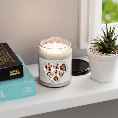 Dear Mom, You Are The Piece That Makes The Difference - Personalized Photo Montage (Heart shape) 100% Organic Eco-friendly Vegan Scented Candle