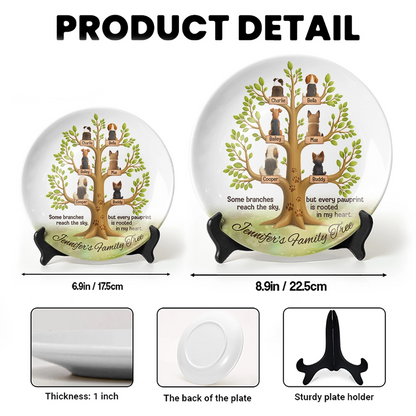 Custom Ceramic Round Plate - Personalized Dog Family Tree Gift For Dog Lovers-RP-HN09-web4