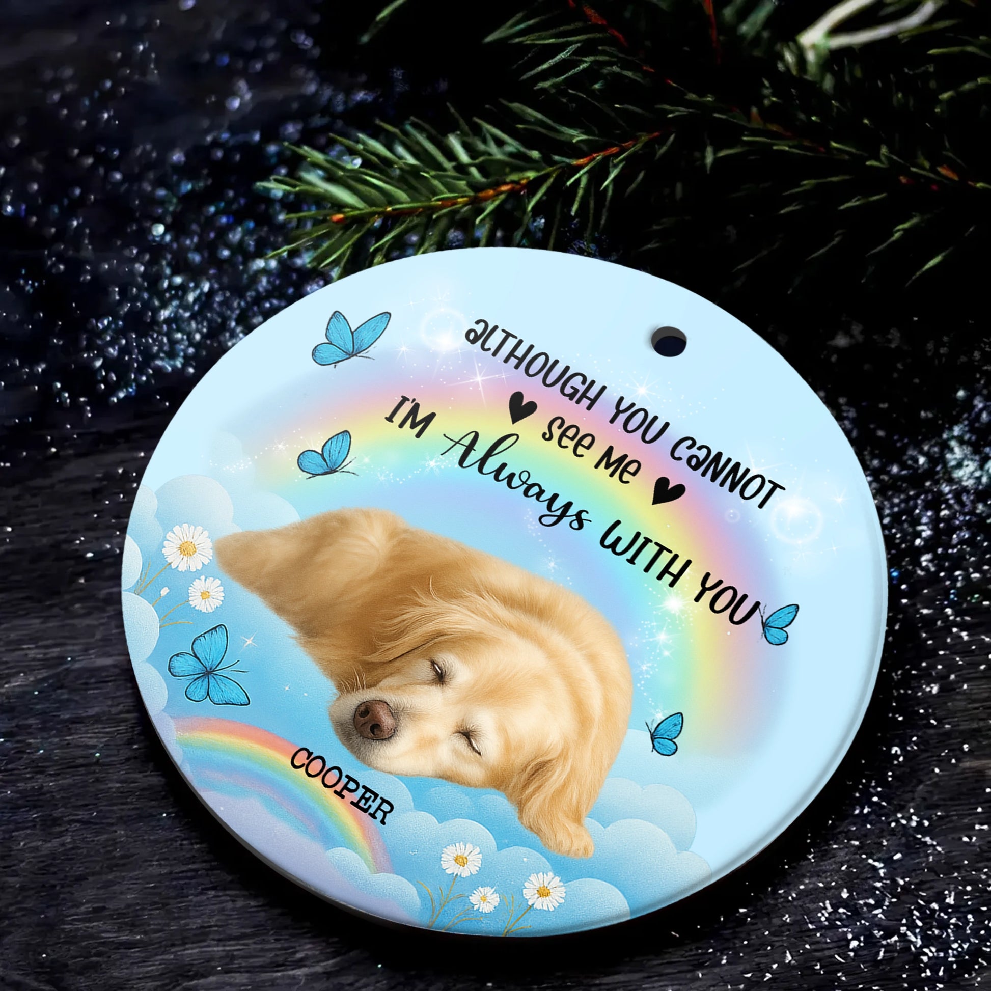 Custom Pet Memorial Gift for Dog Lovers - Personalized Ceramic Ornament-OR-NM31-VK01-WEB2