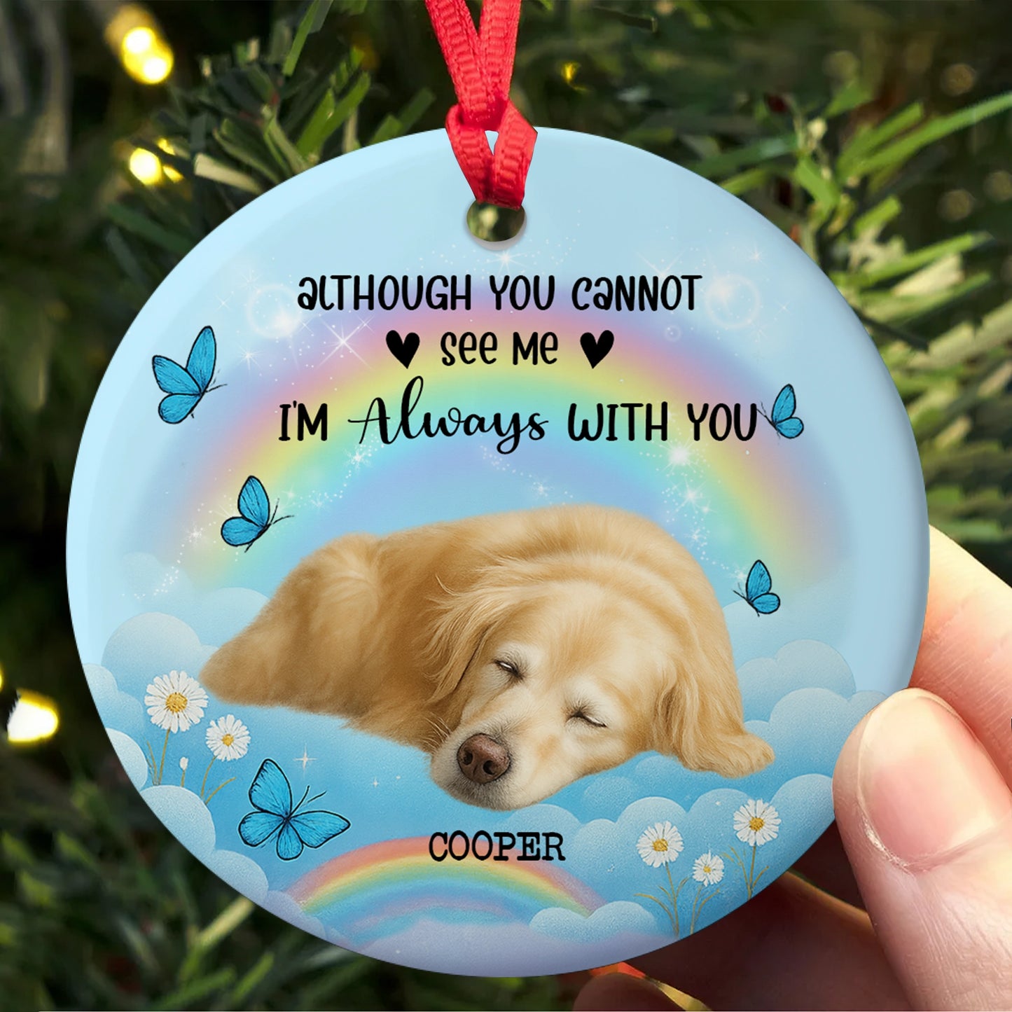 Custom Pet Memorial Gift for Dog Lovers - Personalized Ceramic Ornament-OR-NM31-VK01-WEB3