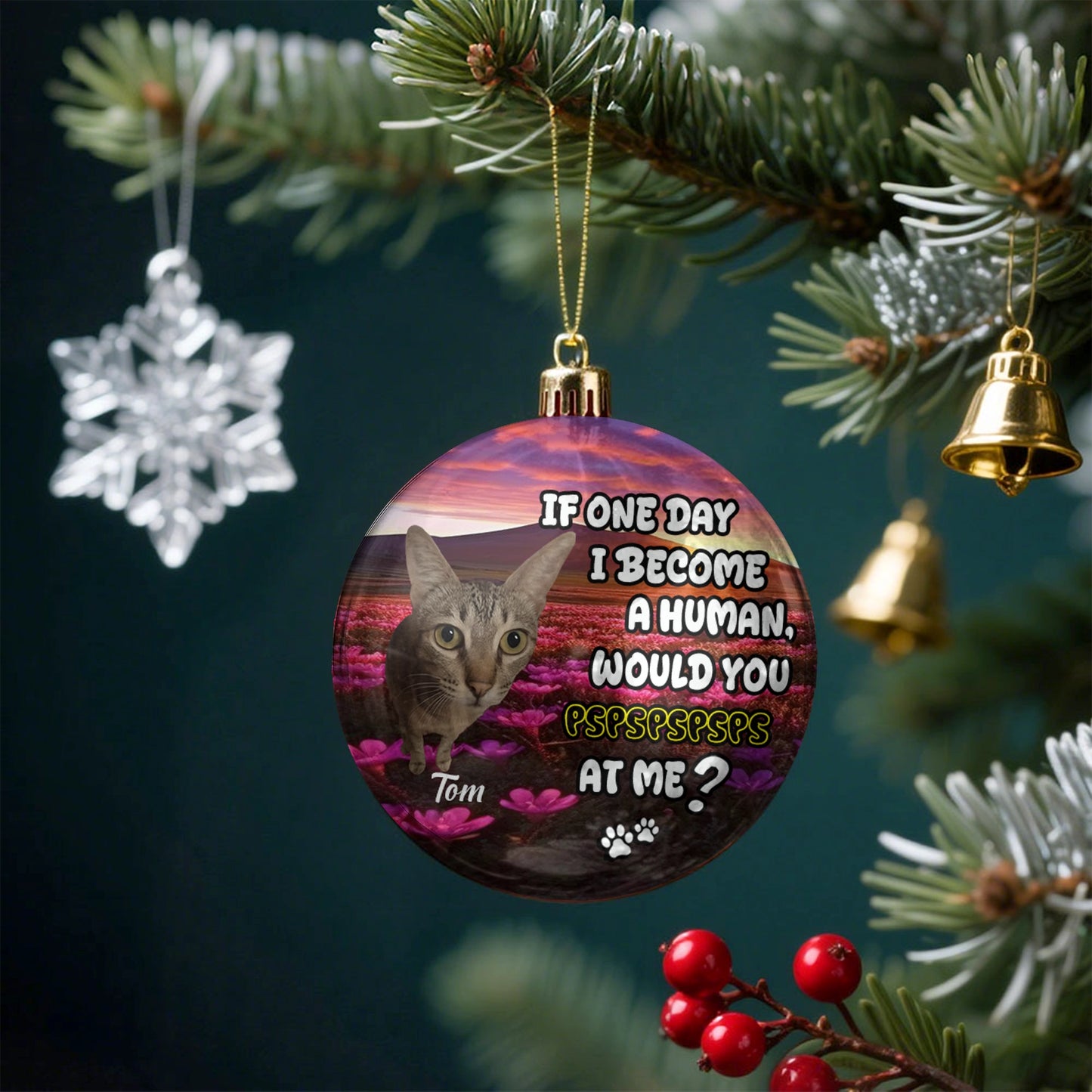 Custom Pet Photo Ornament - Personalized Cat & Dog Christmas Decoration For Pet Lovers-MK_web3