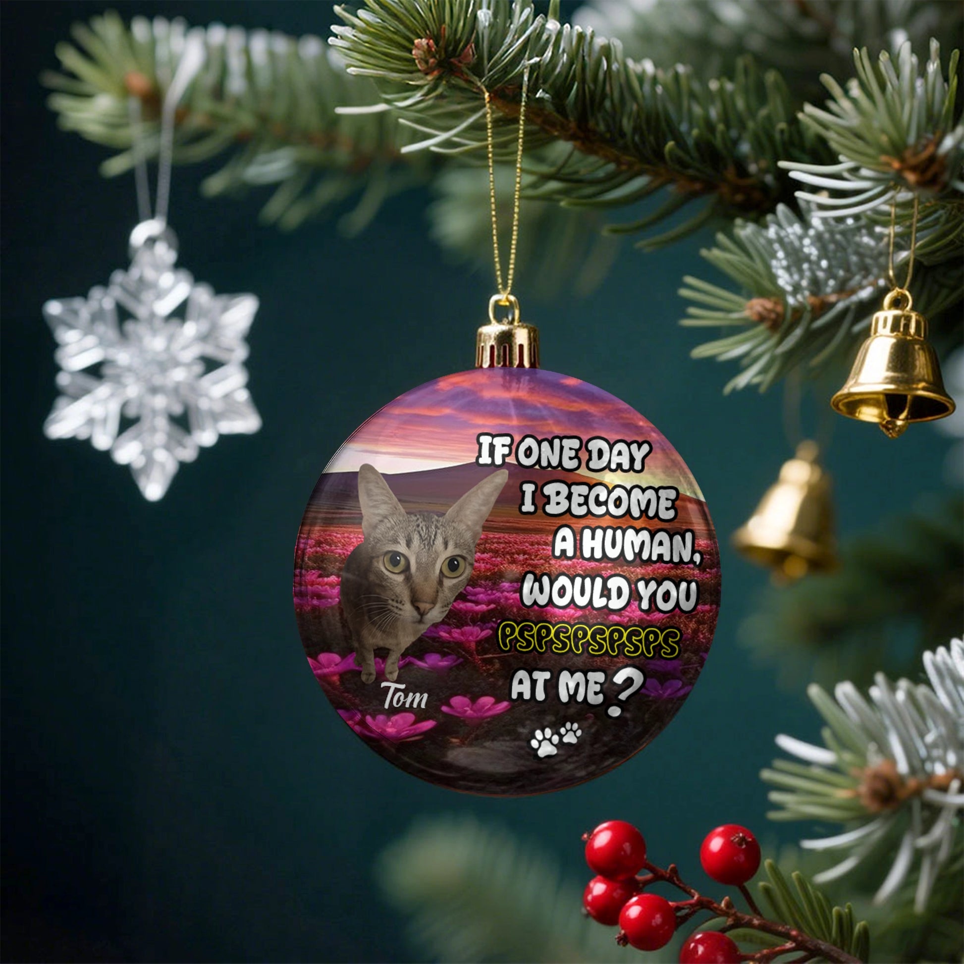 Custom Pet Photo Ornament - Personalized Cat & Dog Christmas Decoration For Pet Lovers-MK_web3