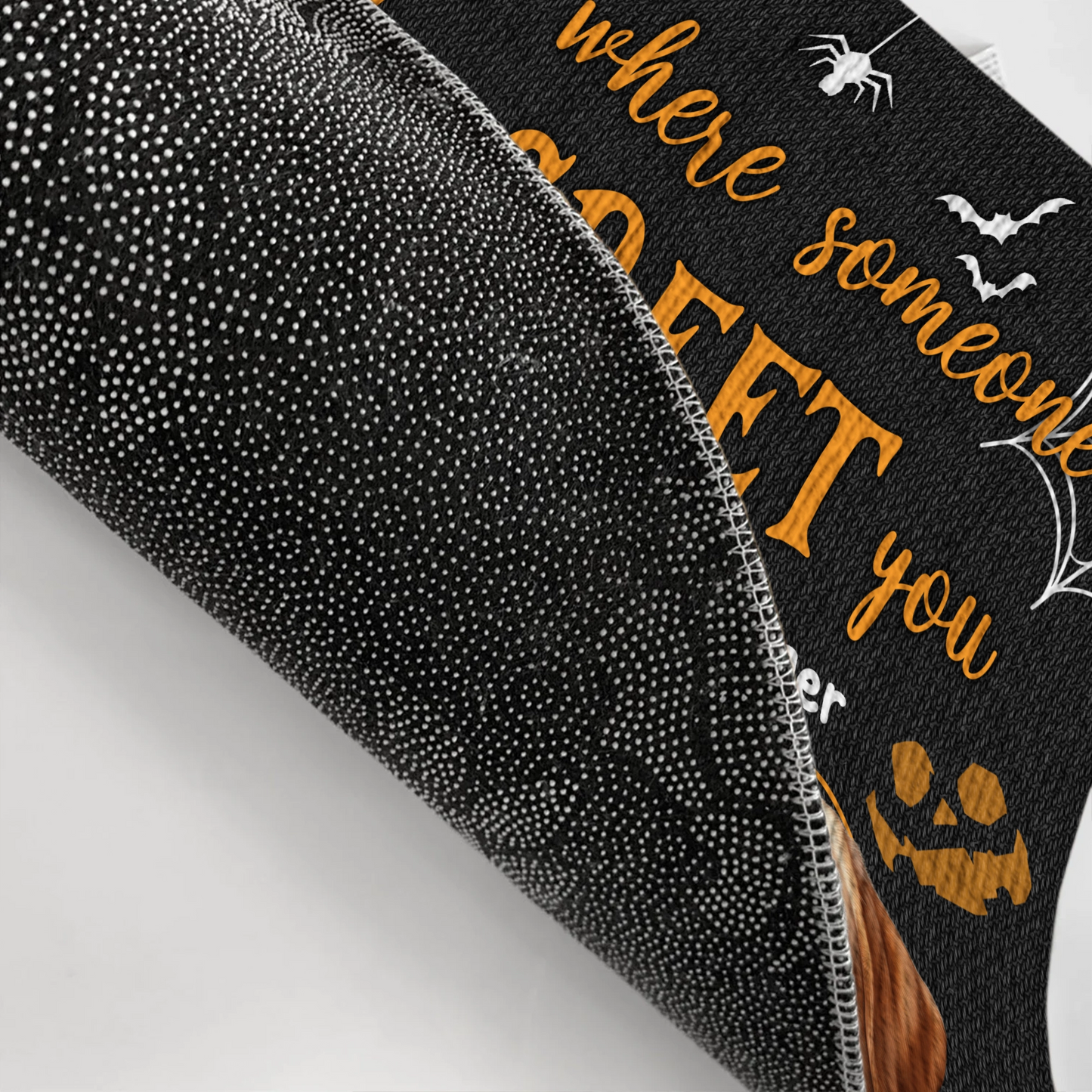 Home Is Where Someone Runs To Greet You - Custom Halloween Decor - Personalized Doormat
