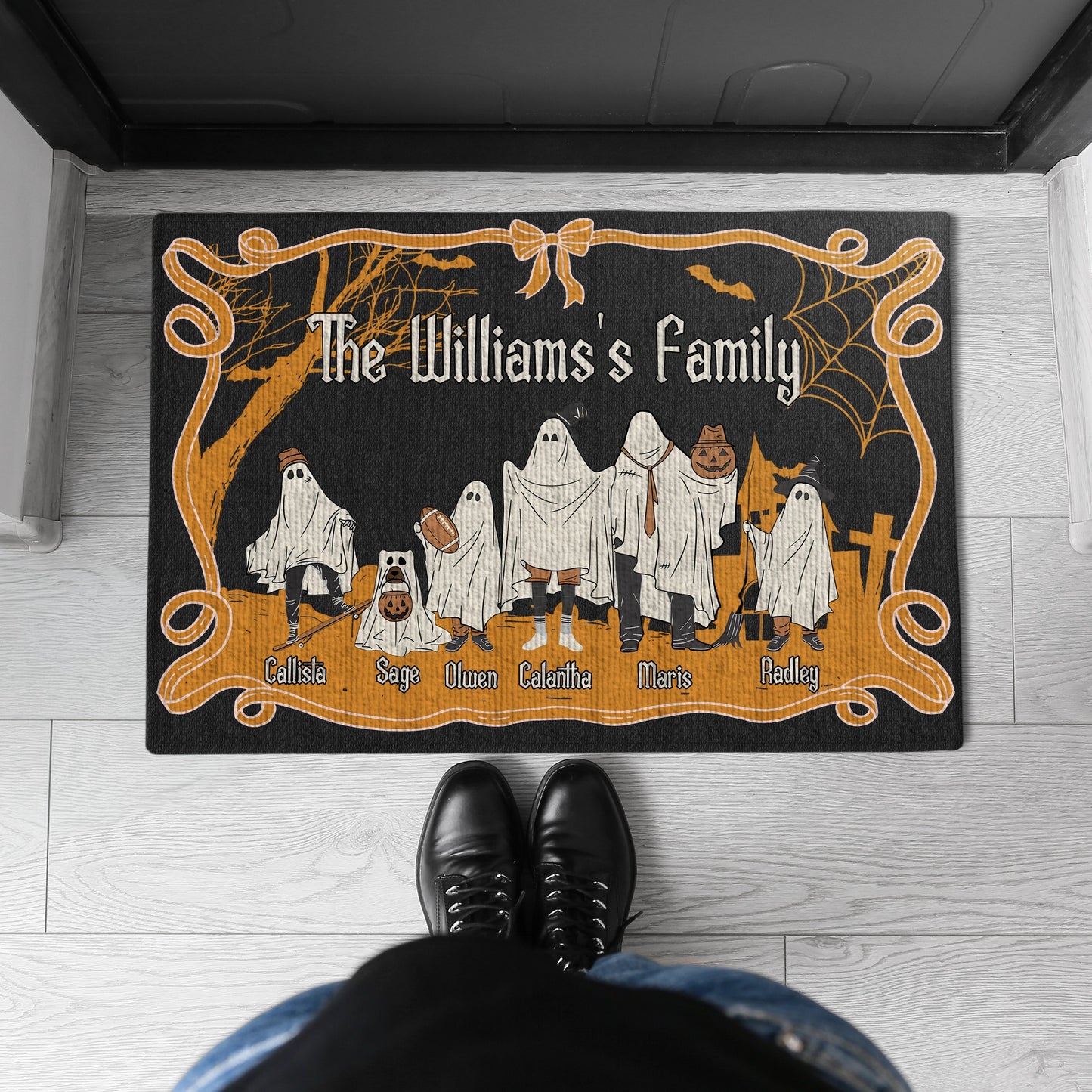 Ghost Family - Custom Halloween Home Decor - Personalized Doormat