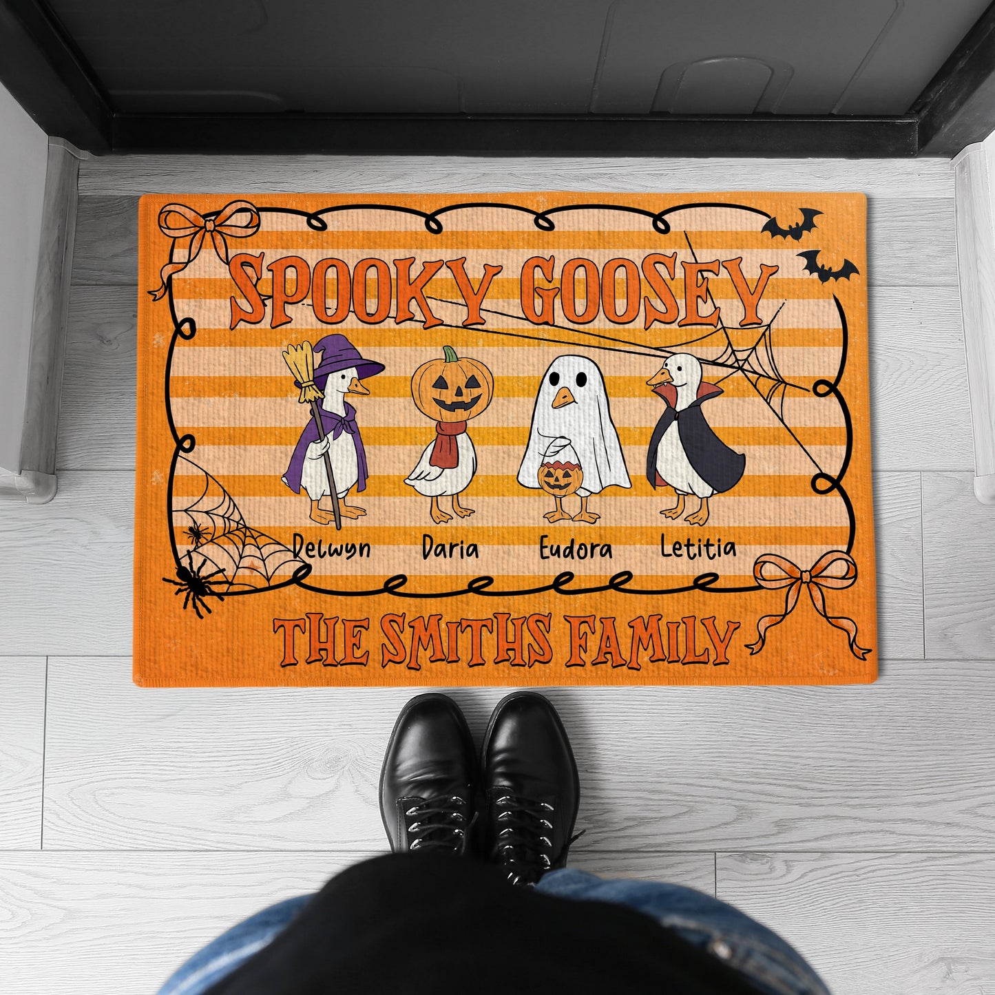 Spooky Goosey Family - Funny Halloween - Personalized Doormat