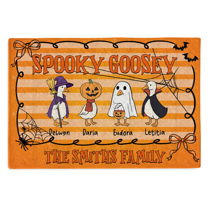 Spooky Goosey Family - Funny Halloween - Personalized Doormat