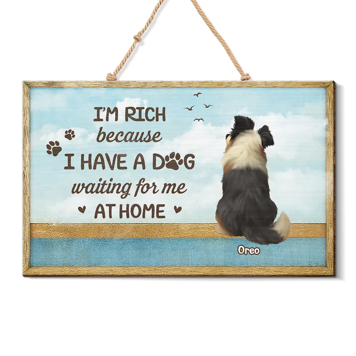 Dog Quote Wooden Hanging Plaque - Personalized Rectangle Sign For Dog Lovers-RS-LA37-TT021