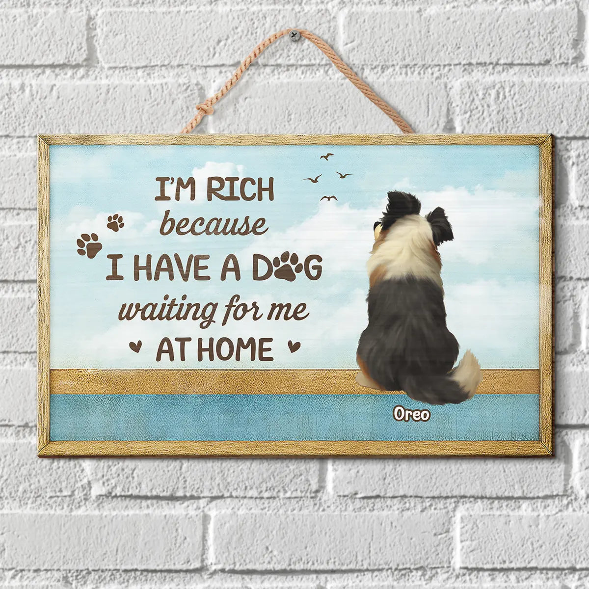 Dog Quote Wooden Hanging Plaque - Personalized Rectangle Sign For Dog Lovers-RS-LA37-TT023
