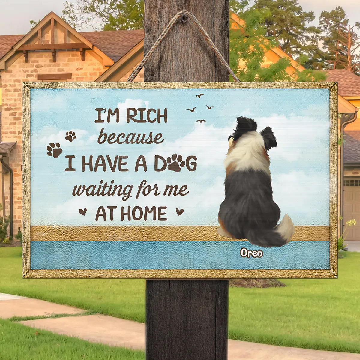 Dog Quote Wooden Hanging Plaque - Personalized Rectangle Sign For Dog Lovers-RS-LA37-TT024