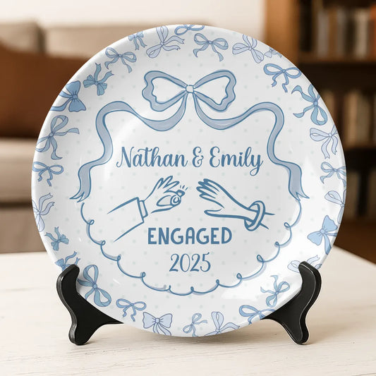 Engagement Plate - Personalized Jewelry Dish for Couples-RP-LA27-YV601