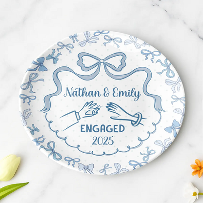 Engagement Plate - Personalized Jewelry Dish for Couples-RP-LA27-YV603