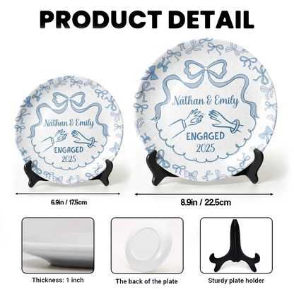 Engagement Plate - Personalized Jewelry Dish for Couples-RP-LA27-YV604
