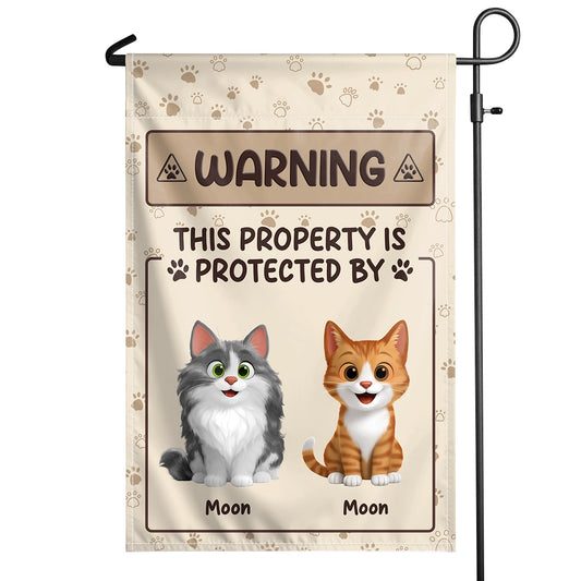 This Property Is Protected By The Cats - Custom Gift For Cat Lovers - Personalized Flag
