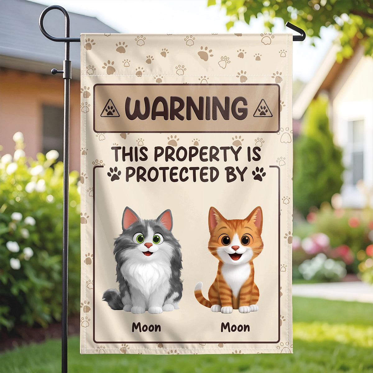 This Property Is Protected By The Cats - Custom Gift For Cat Lovers - Personalized Flag