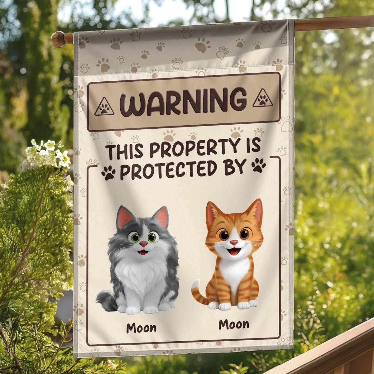 This Property Is Protected By The Cats - Custom Gift For Cat Lovers - Personalized Flag