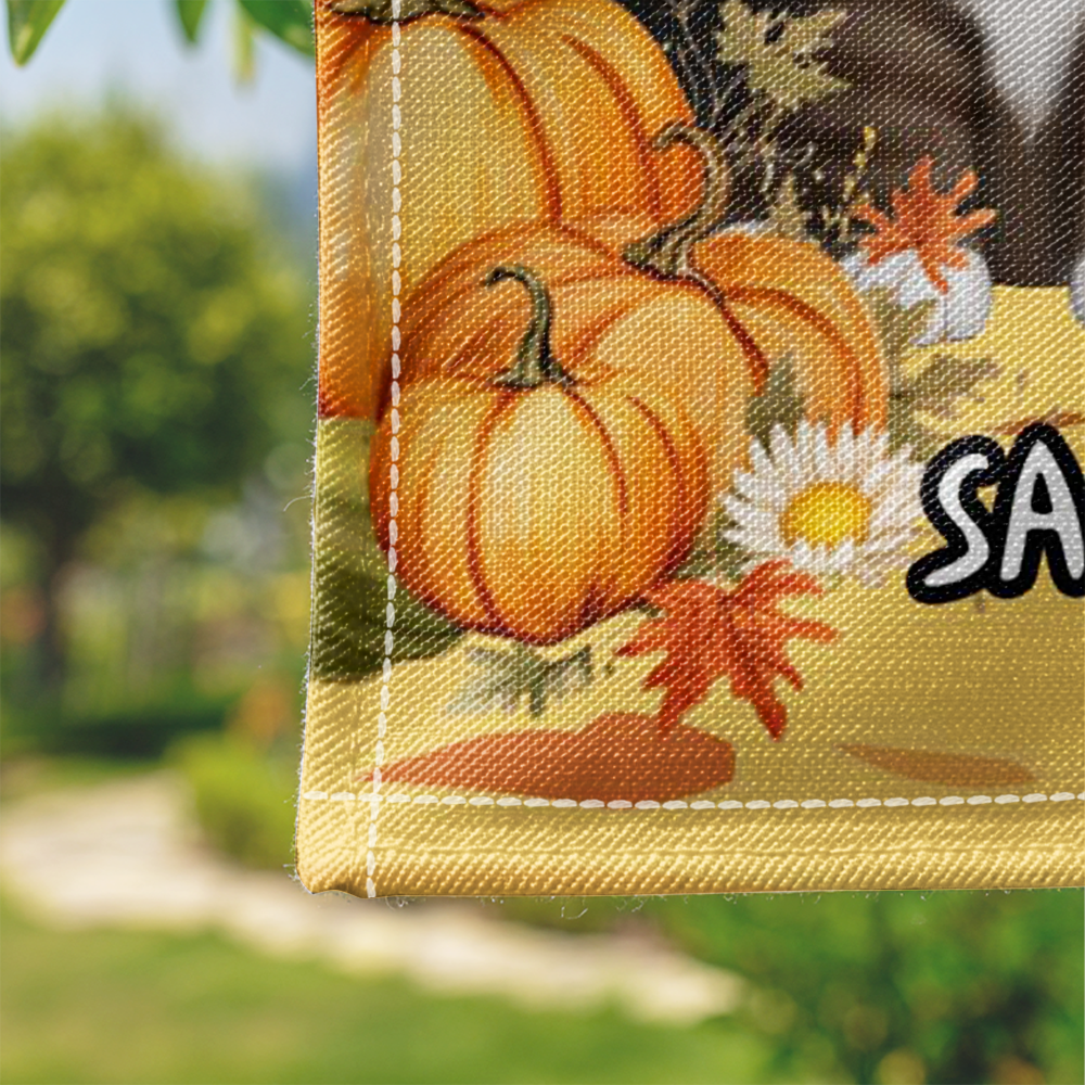 Custom Cat Under Fall Tree - Fall Thanksgiving Home Decor - Personalized Flag