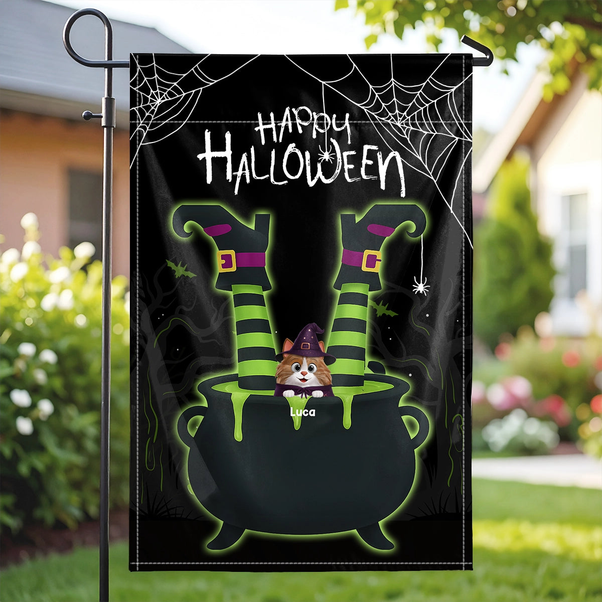 Happy Halloween - Witchy Spooky Vibes Flag Halloween Home Decor - Personalized Flag