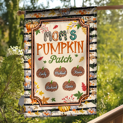 Grandma Pumpkin Patch - Custom Kid Name Fall Decor - Personalized Garden Flag