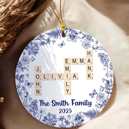 Family Name Crossword - Personalized Christmas Ceramic Ornament-OR-YV64-web1