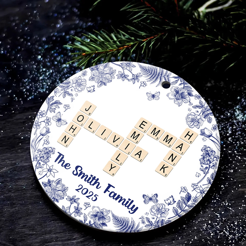 Family Name Crossword - Personalized Christmas Ceramic Ornament-OR-YV64-web2