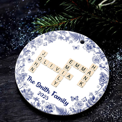 Family Name Crossword - Personalized Christmas Ceramic Ornament-OR-YV64-web2