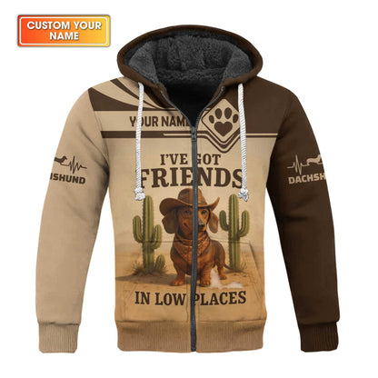 I've Got Friends In Low Places Shirt, Personalized Name Wiener Dog T Shirt, Dachshund Sweatshirt