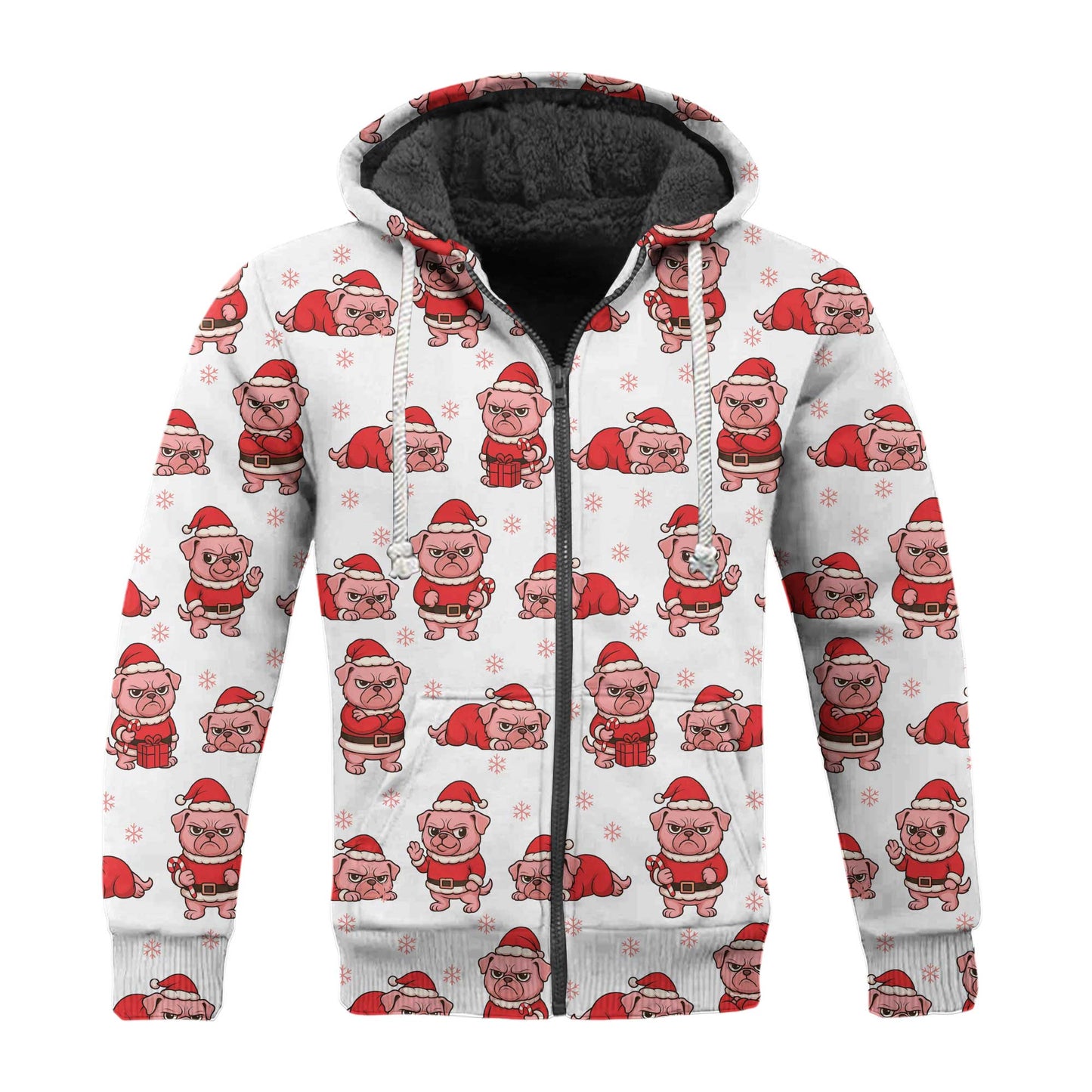 Pink Pug Christmas Hoodie, Funny Pug Christmas Sweatshirt, Perfect Holiday Gift For Dog Lovers