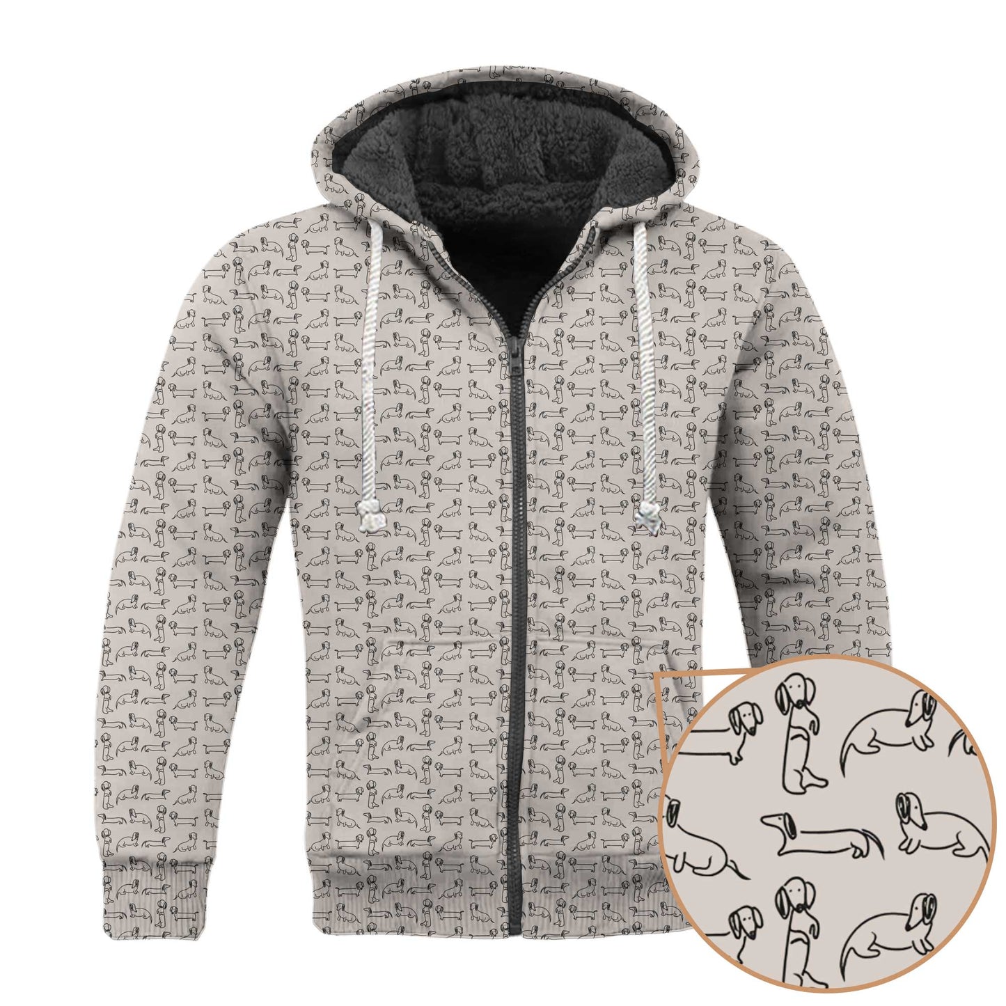 Dachshund T Shirt, Minimal Line Art Dachshund Pattern Polo, Wiener Dog T Shirt