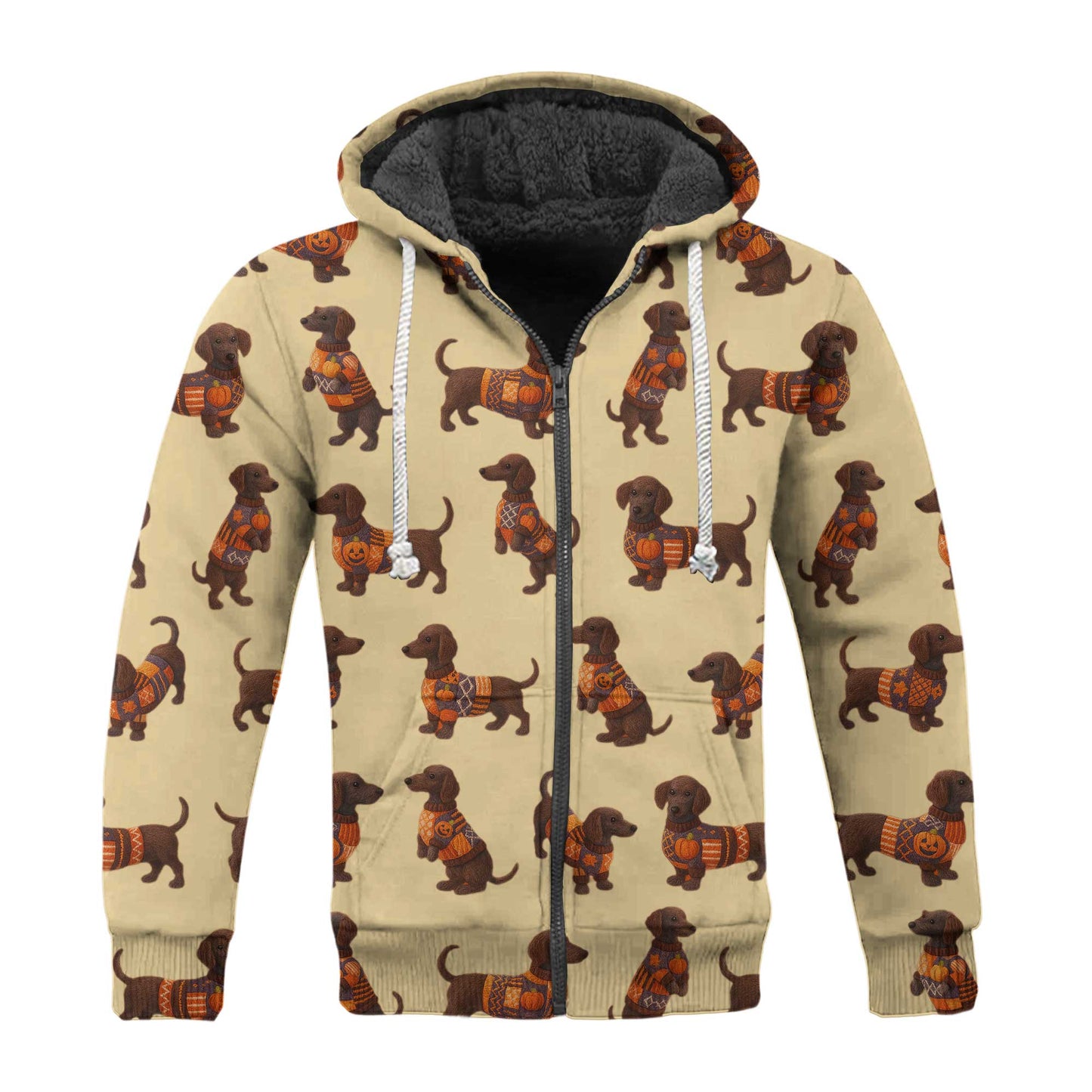Pattern Dachshund Shirt With Pumpkin Sweater Design, Dachshund Halloween Shirt, Christmas Dachshund Shirt