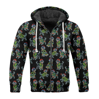 Colorful Neon Labrador Santa Christmas Black Polo, Christmas Labrador T Shirt, Labrador Dog Shirt