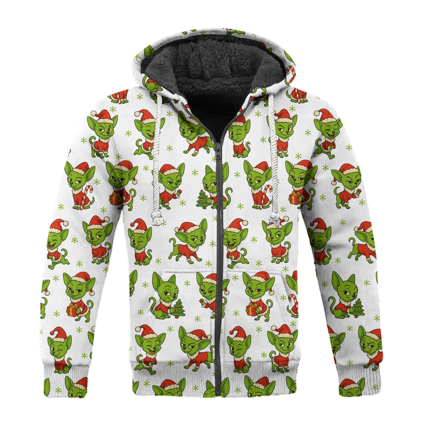 Funny Green Chihuahua Christmas Hoodie, Xmas Dog Pattern Shirt, Chihuahua Shirt For Dog Lovers